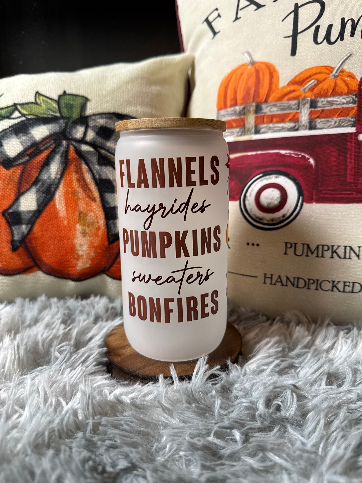 Flannels, hair rides, pumpkin, sweaters, bonfires tumbler