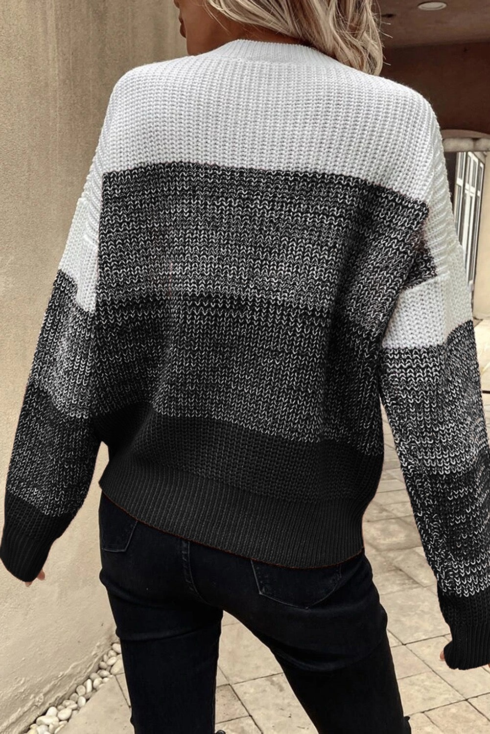 Black Color Block Sweater