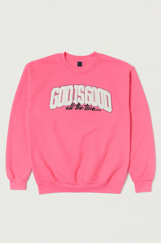 God is Good All the time- safety pink