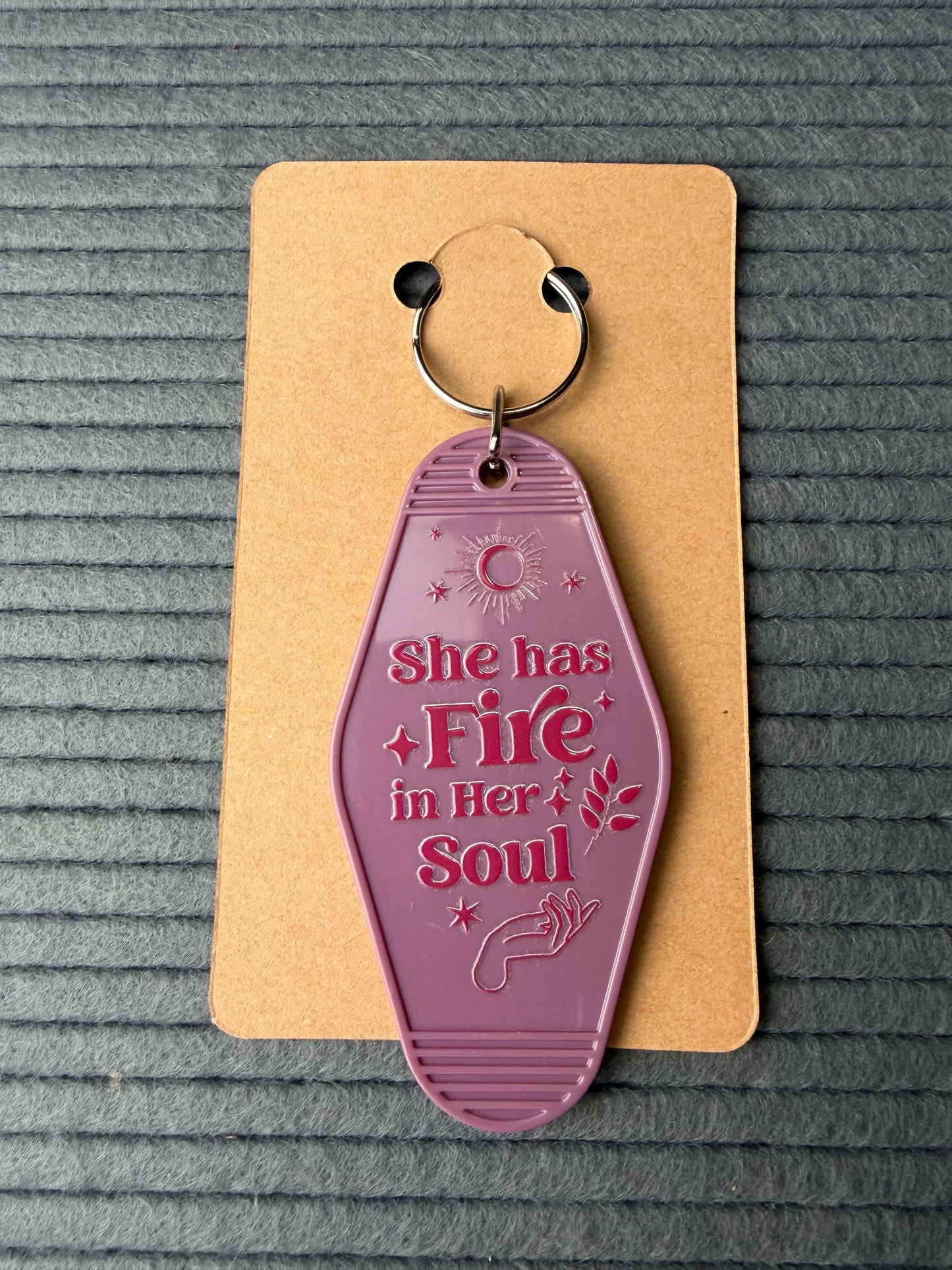 She has fire in her soul keychain